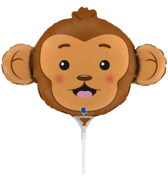 Mini Monkey Head Foil Balloon