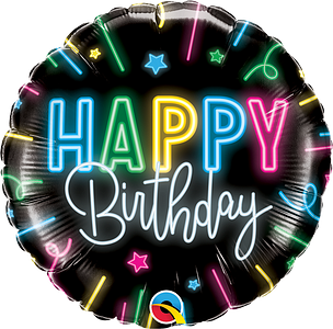 Happy Birthday Neon Foil Balloon