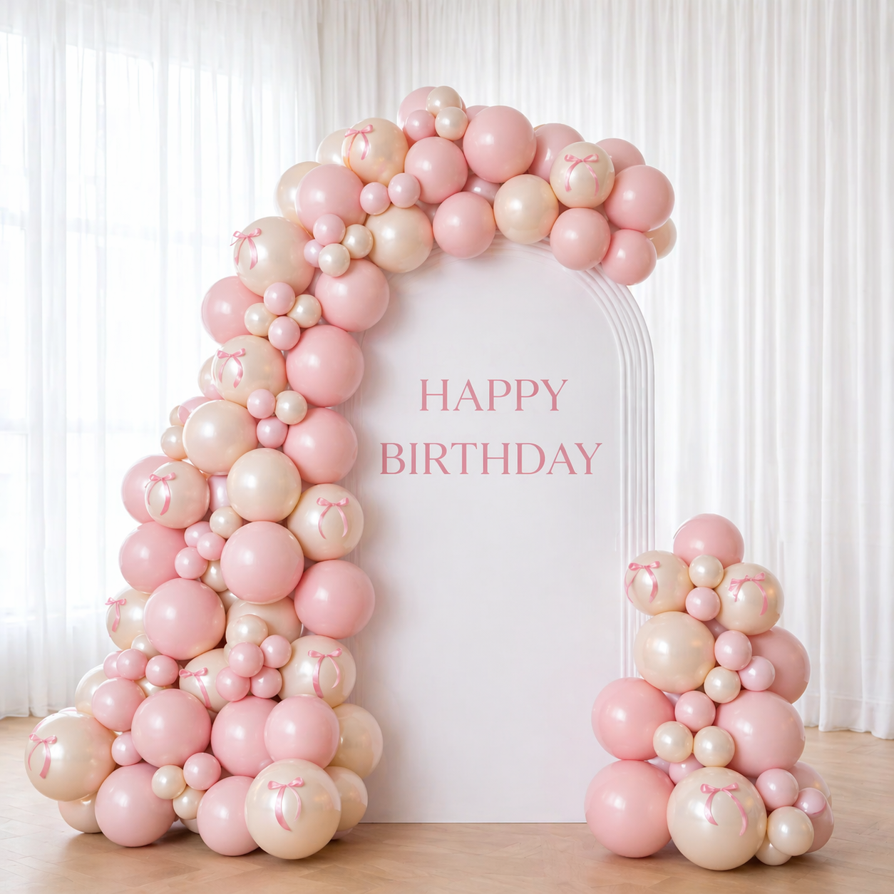 pink balloon garland