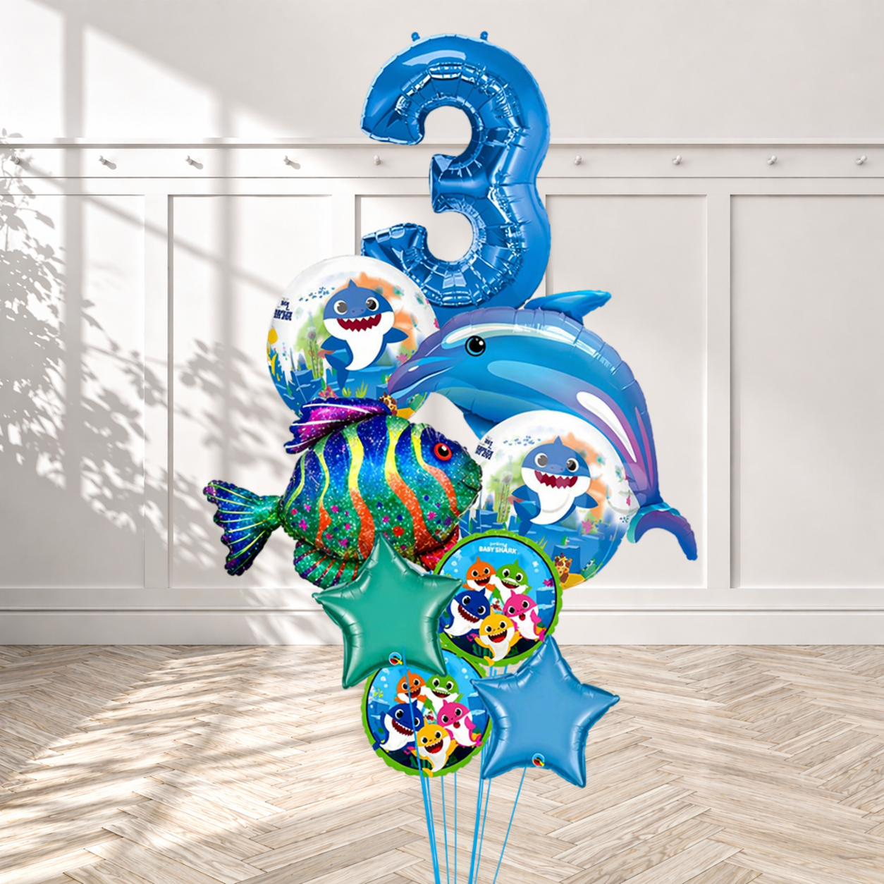 Any Number Baby Shark Under the Sea Big Balloon Bouquet