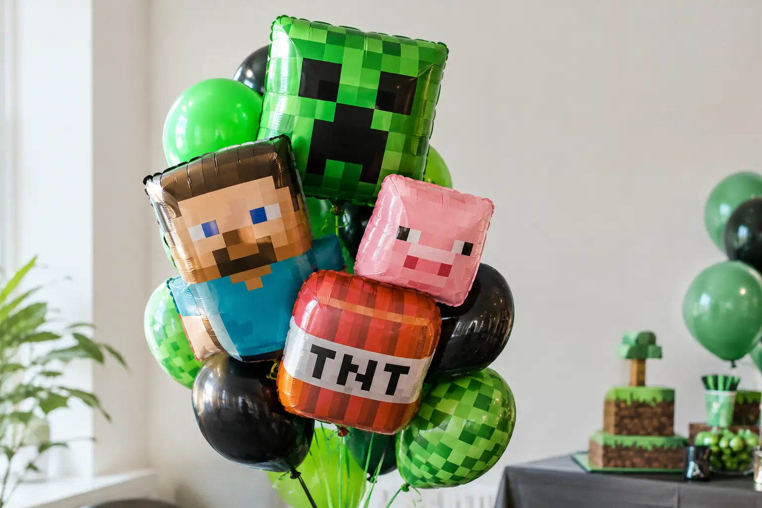 Minecraft Party Balloon Bouquet Ideas for Birthdays