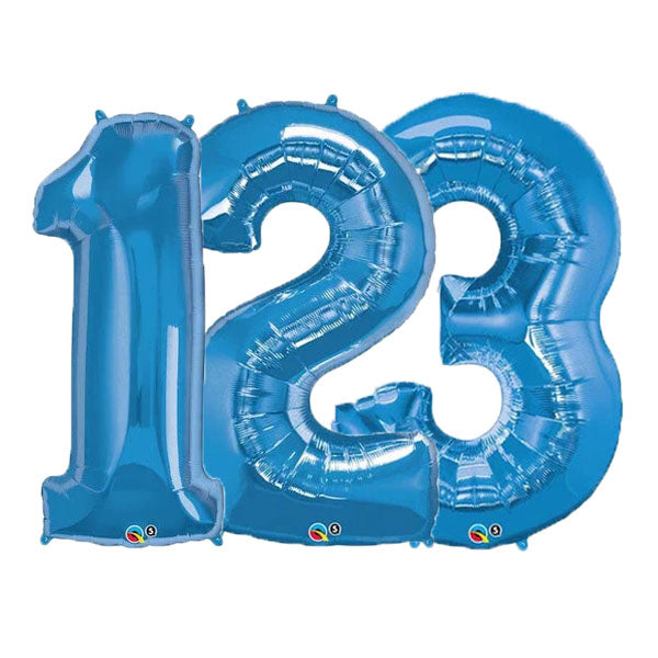 Blue Number Balloons