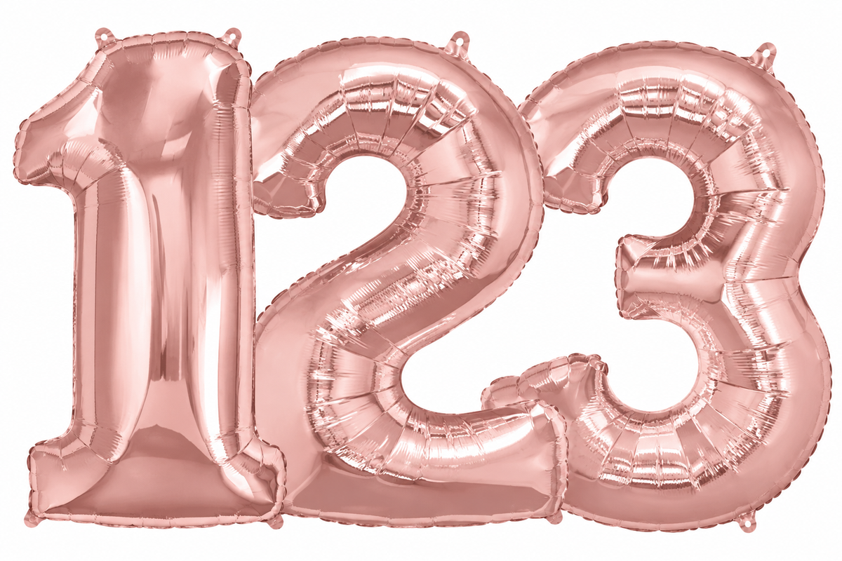 Rose Gold Number Balloons
