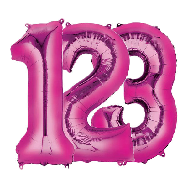 Pink Number Balloons