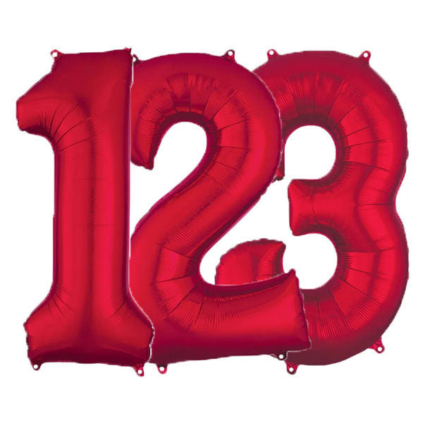 Red Number Balloons