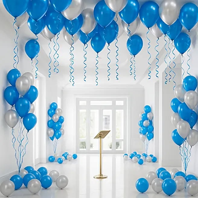 Blue & silver Balloon Decoration