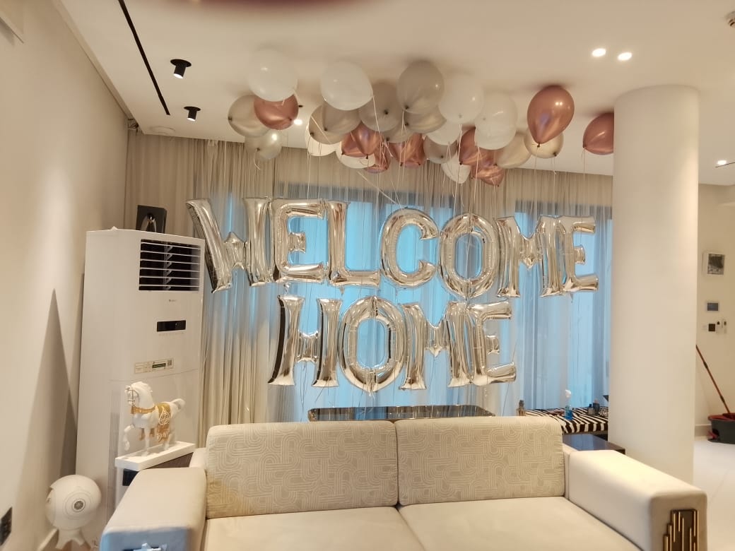 Giant Letter Welcome Home  Helium balloons