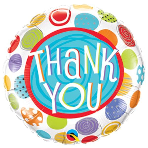 Thank You Balloons Foil Patterned Dots