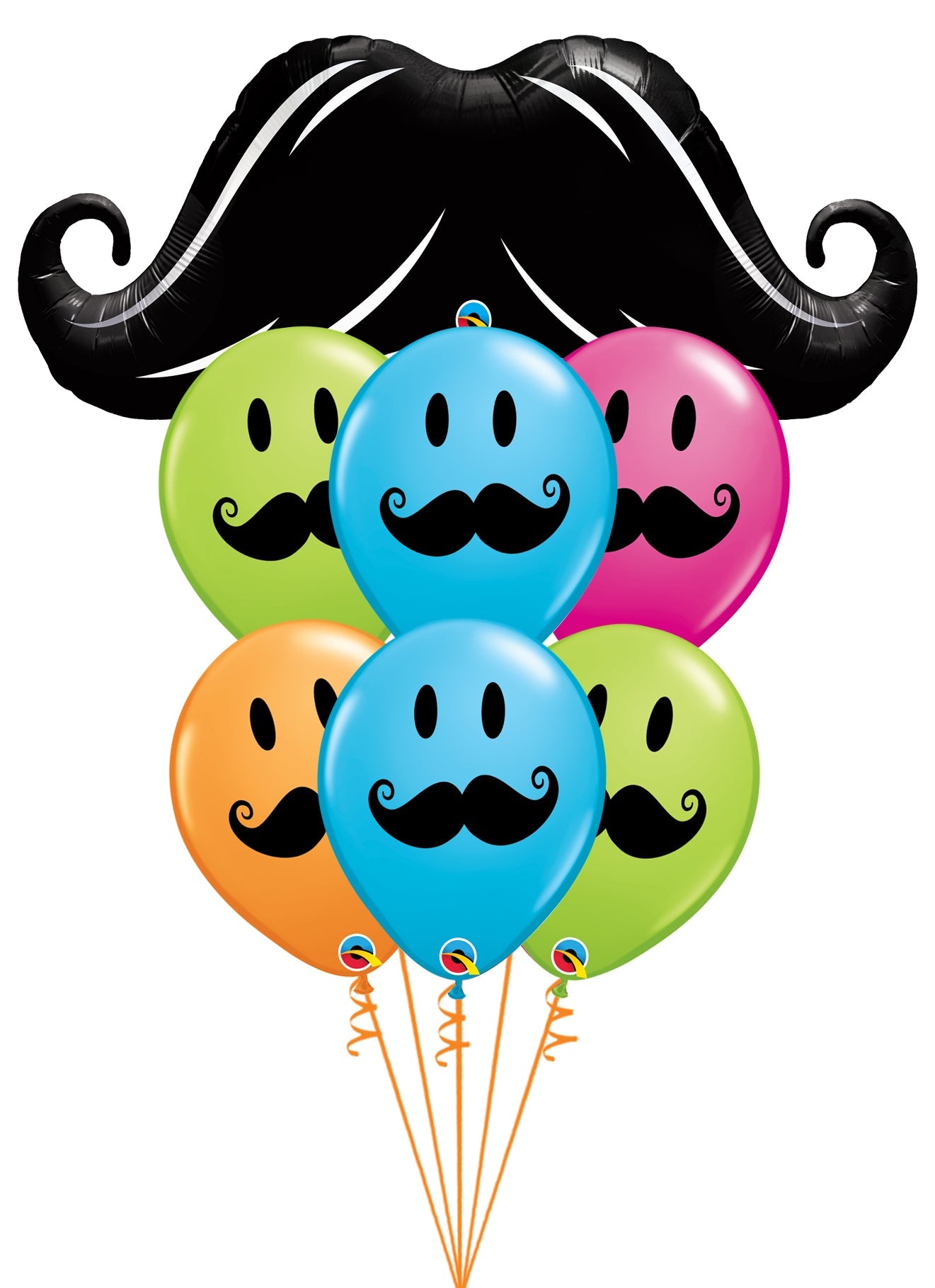 Smile Face Mustache Balloons