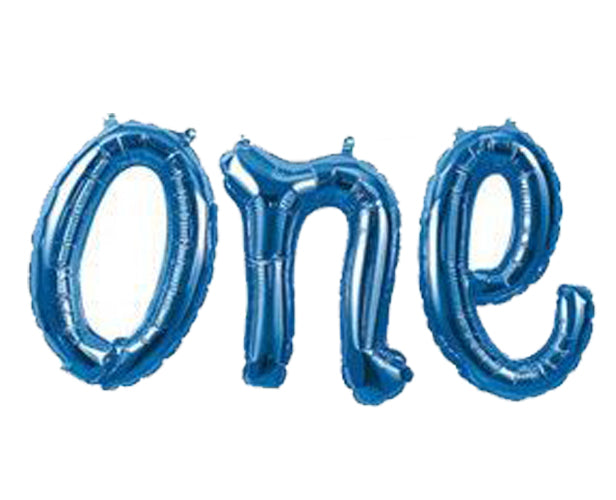 Script ONE BLUE Air-Filled - Air-Filled - NON FLYING / NO HELIUM