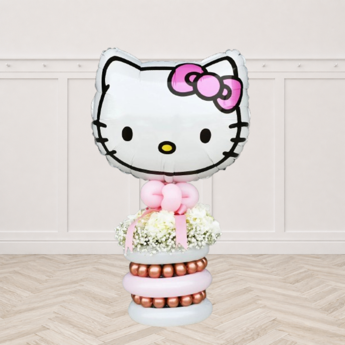 Hello Kitty Gypsophila Flower and Balloon - For Table Top