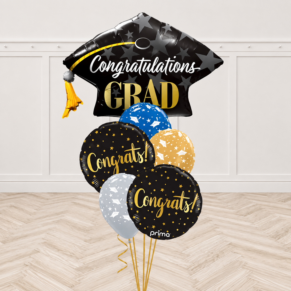 Congratulations Grad Star Cap Balloon Bouquet
