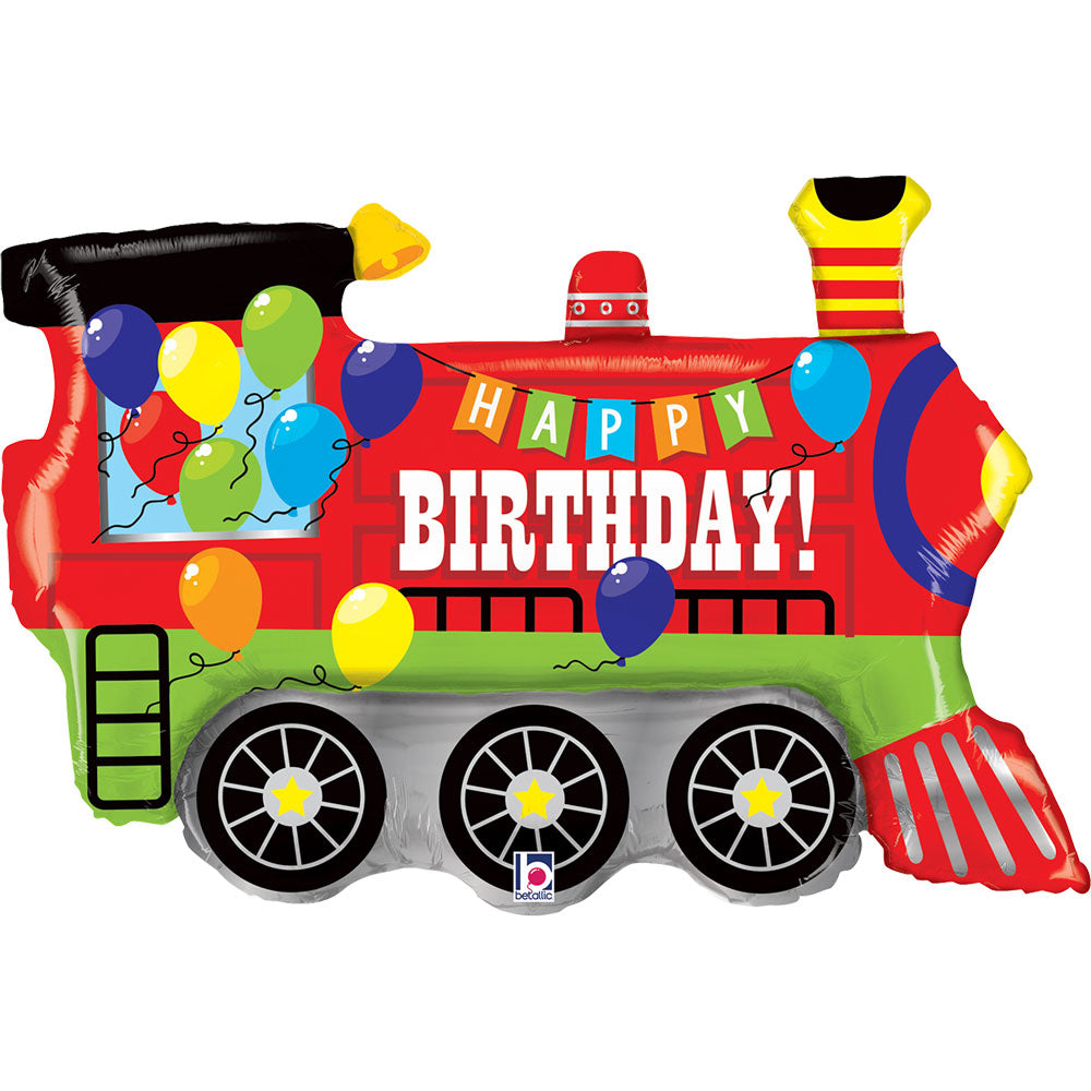 Birthday Party Train Foil balloon helium inflation