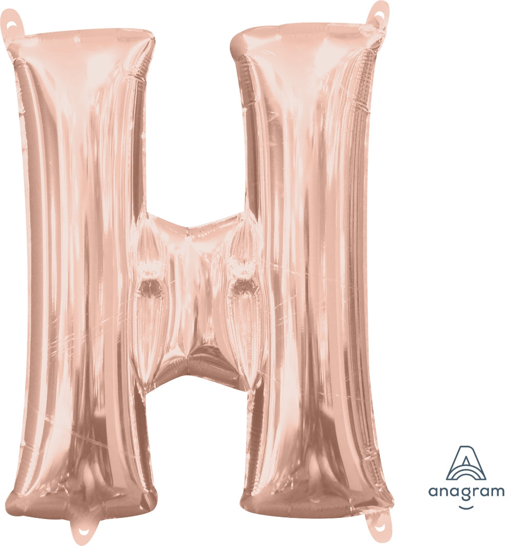 Jumbo Letter H Rose Gold - Helium Filled