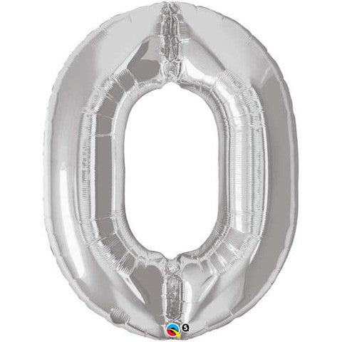 Number Zero(0) Silver Helium filled Helium Filled