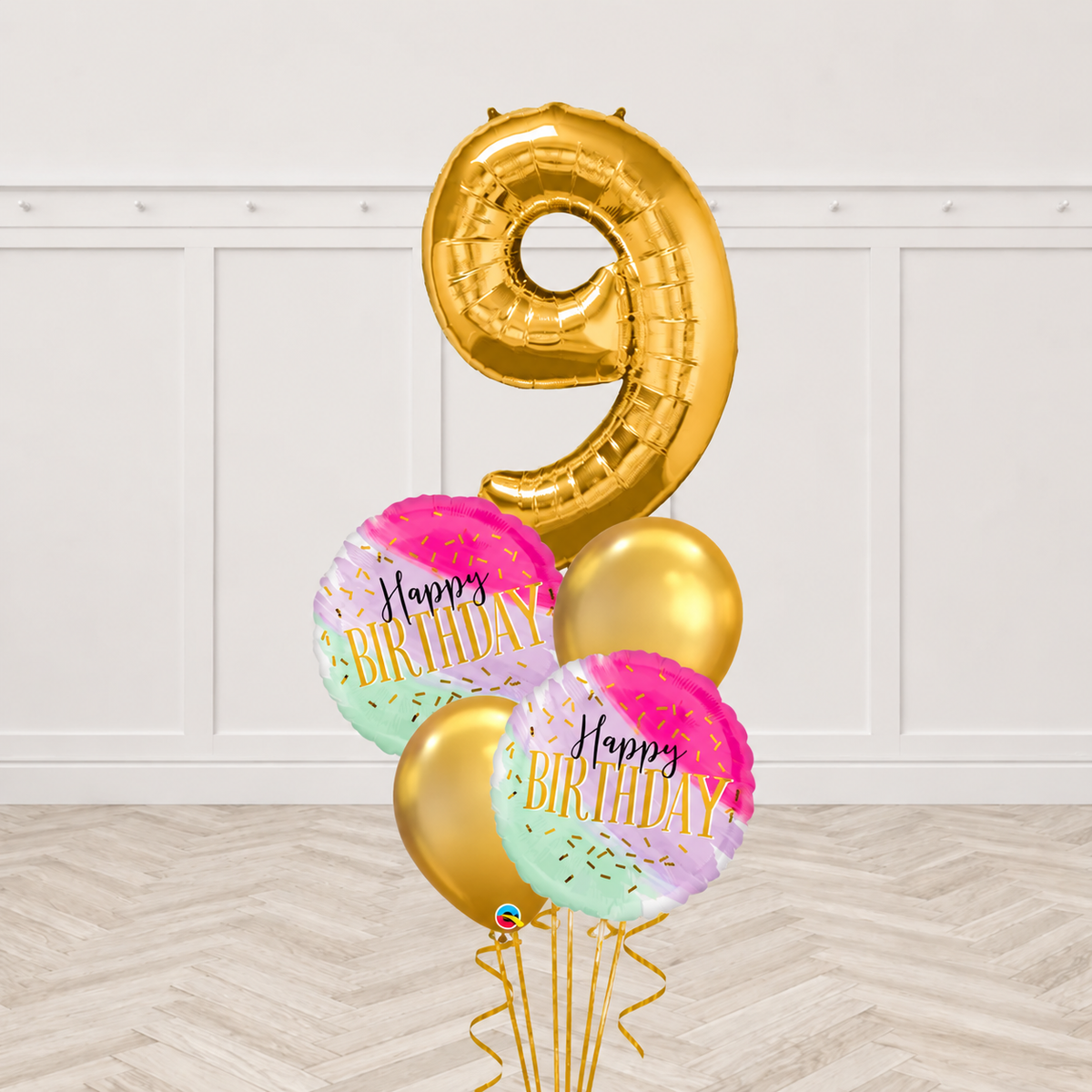 Watercolour Sprinkle Any Number Birthday Balloon Bouquet