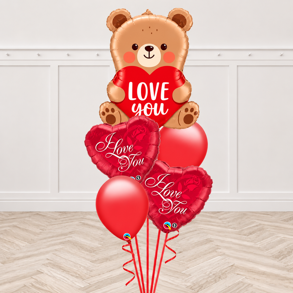 Teddy Bear Love You Balloon Bouquet