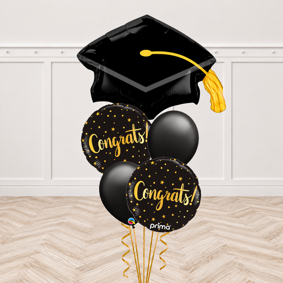 Congratulations Grad Black Balloon Bouquet