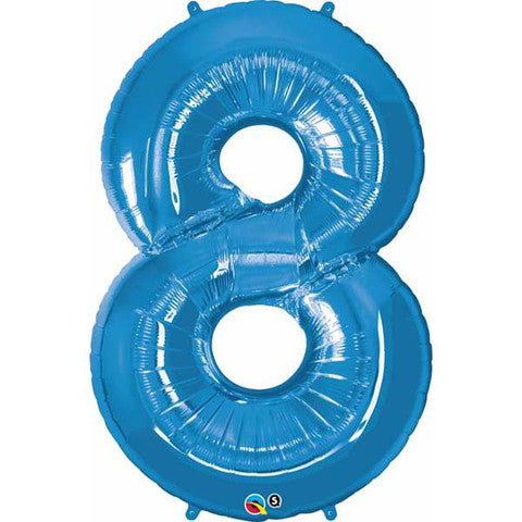Number Eight Sapphire Blue Helium Filled
