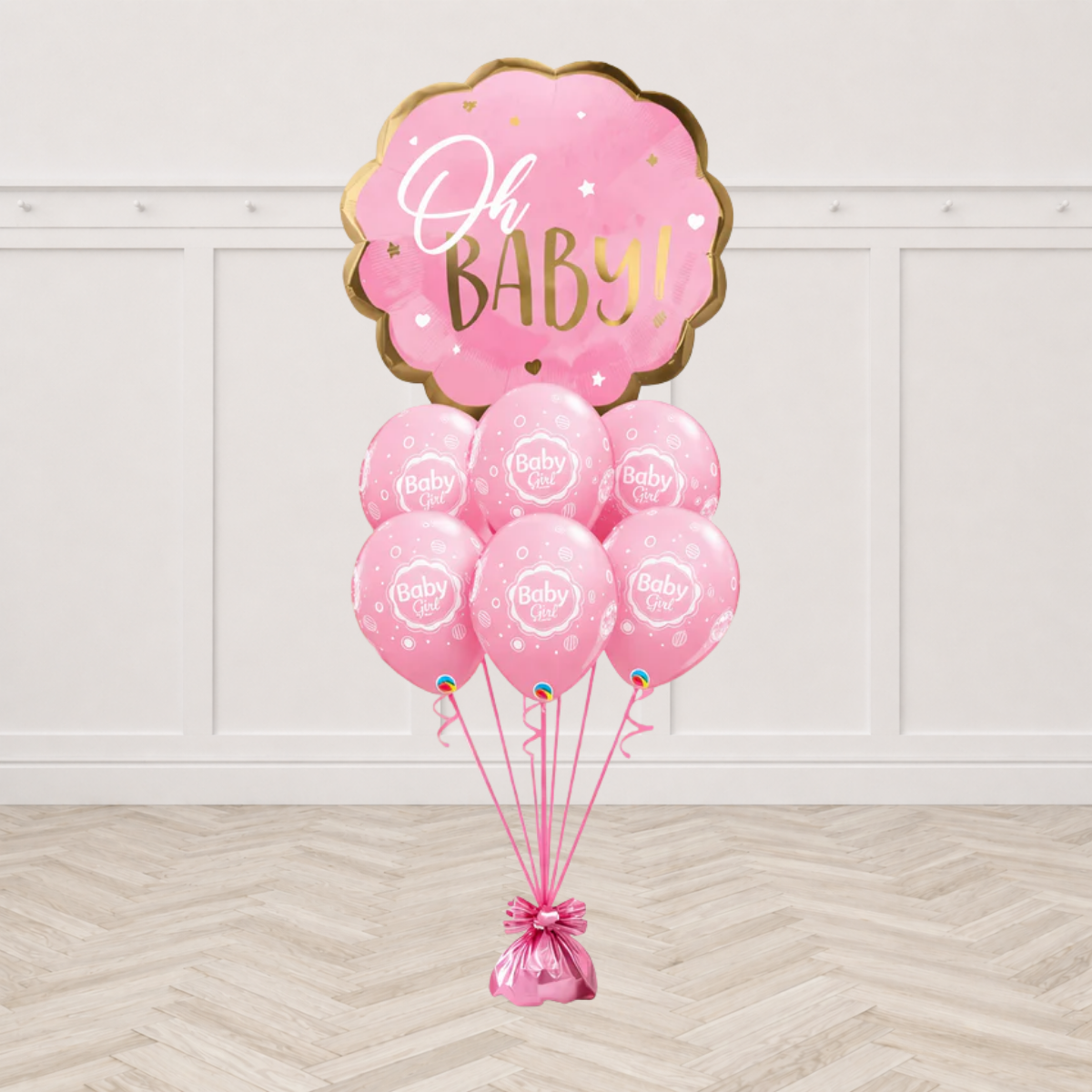Pink Baby Girl Balloon Bouquet