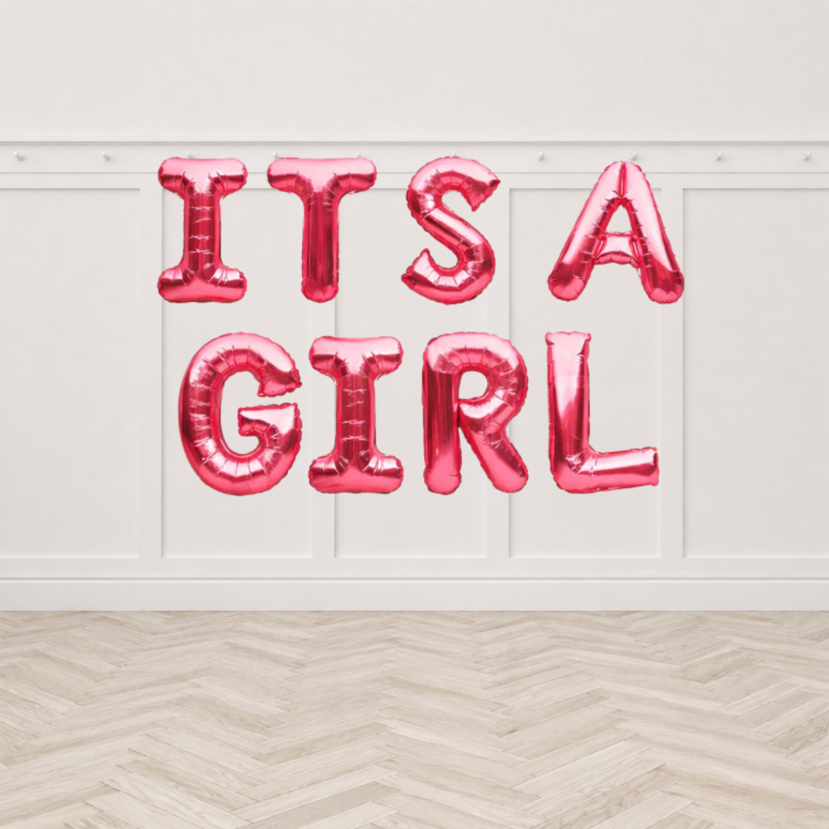 16" It's A Girl Alphabet Foil Balloons Banner - Air-Filled - Non Flying / No Helium