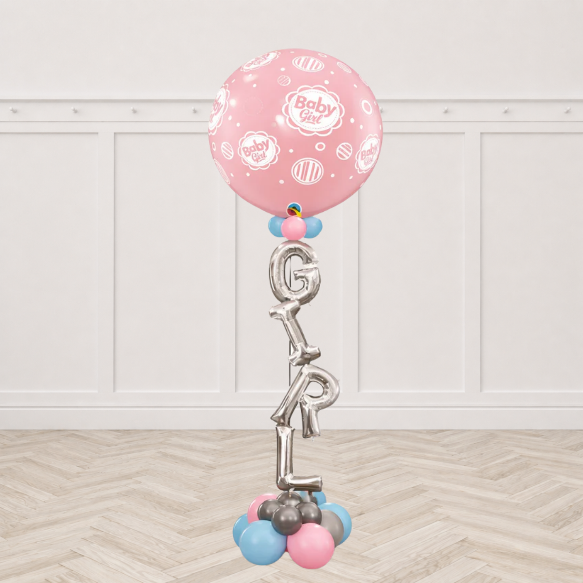 G-I-R-L Baby Girl Dots Balloon Pre-Order 1 Day in Advance
