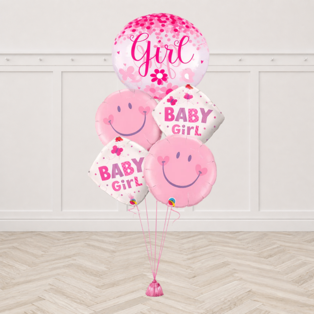 Jumbo Baby Girl Confetti Pink Smile Bouquet