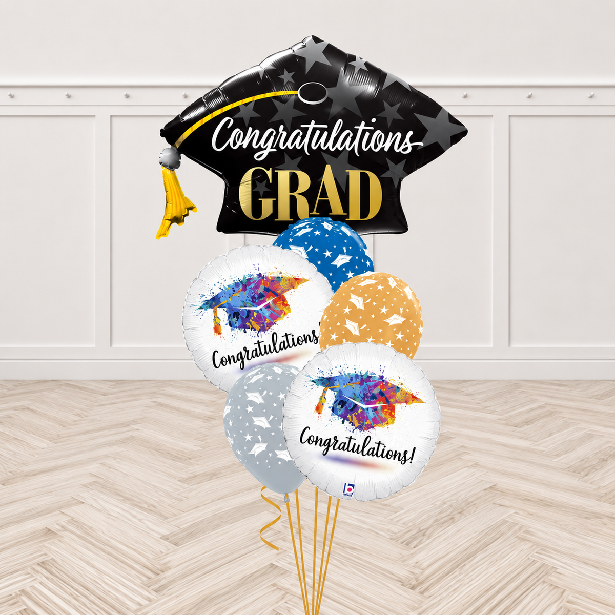 Congratulations Grad Splash Art Balloon Bouquet