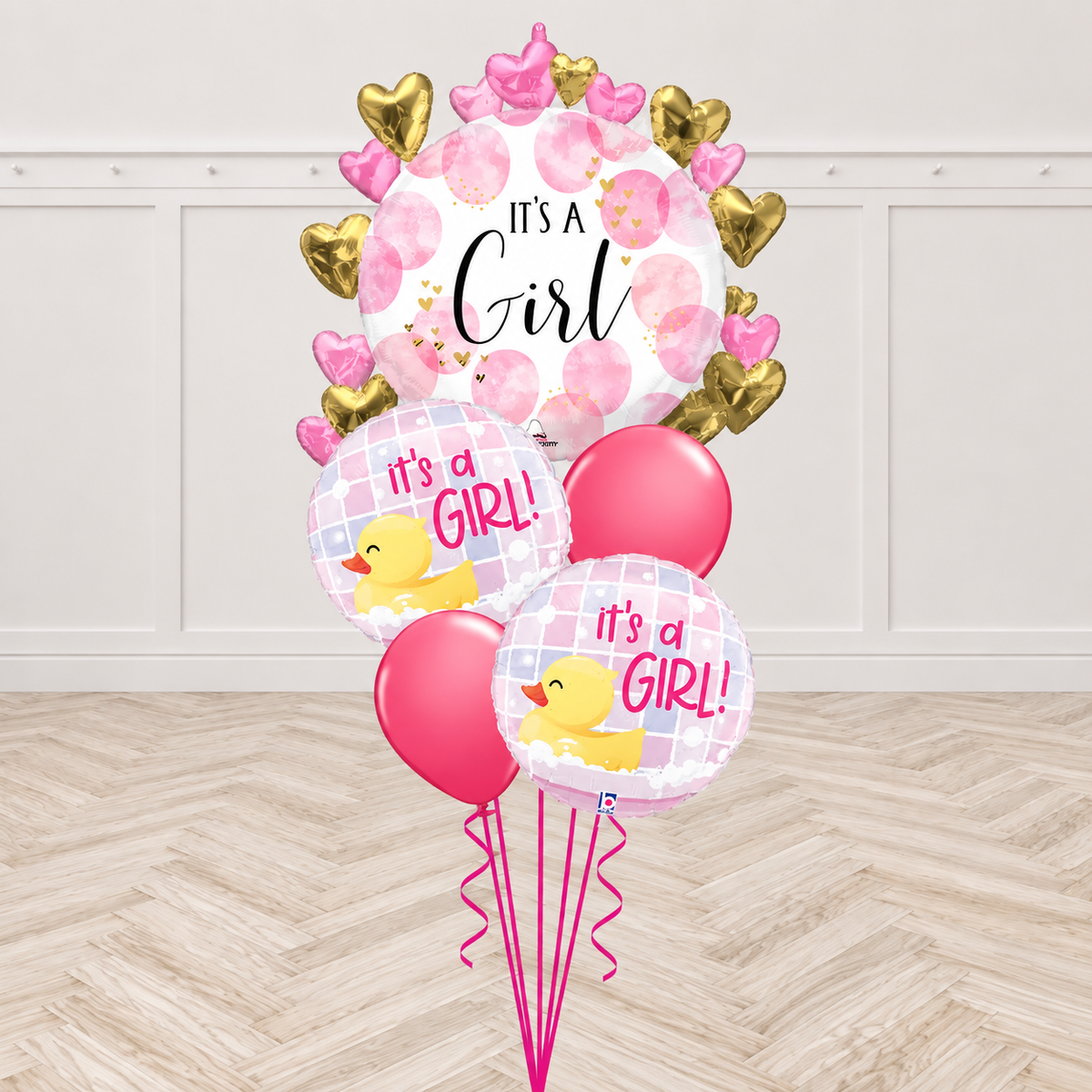 It's a Girl Rubber Duck Balloon Bouquet