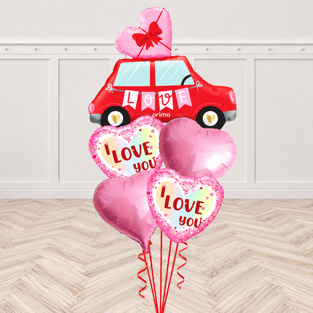 Jumbo Love Car I Love You Balloon Bouquet
