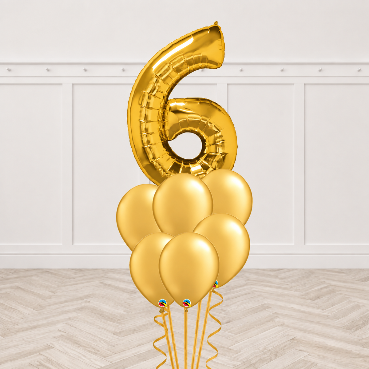 Gold Any Number Birthday Balloon Bunch