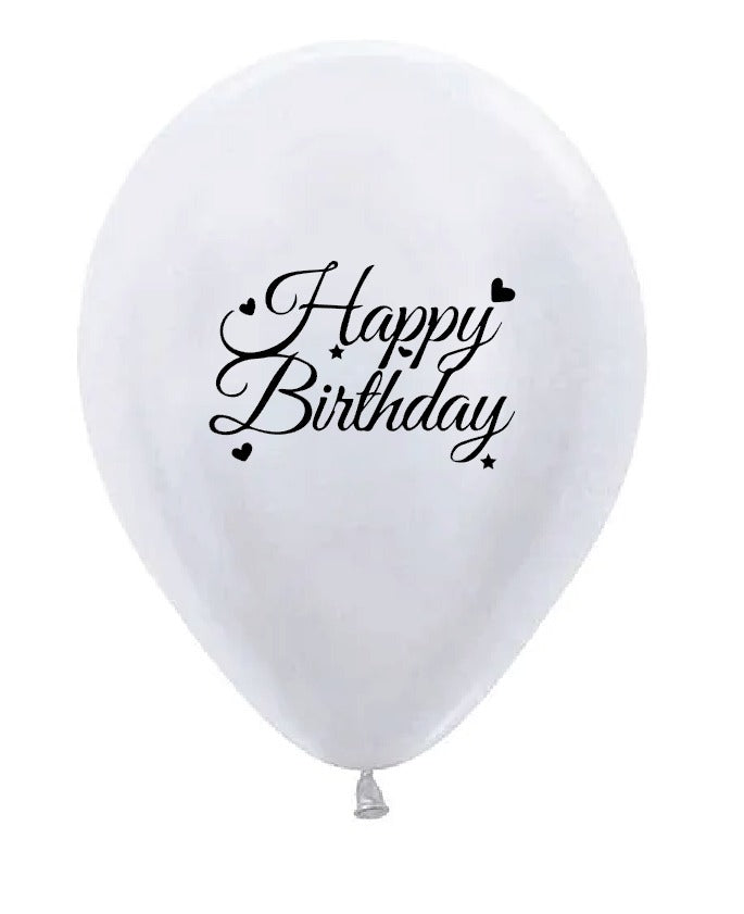 Round White Simply Happy Bday