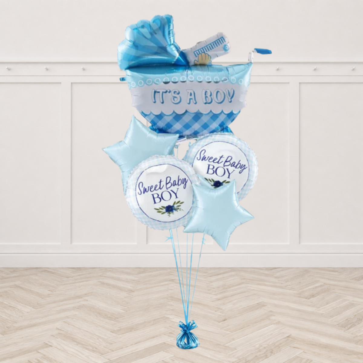 It's A Boy Buggy 3D All foil Balloon Bouquet