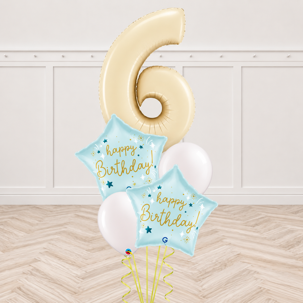 Blue Star Any Number Birthday Balloon Bouquet