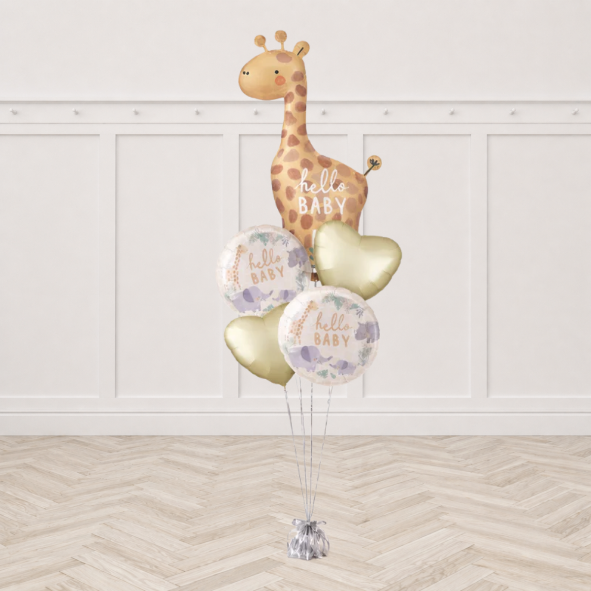 Soft Jungle Baby All Foil Balloon Bouquet
