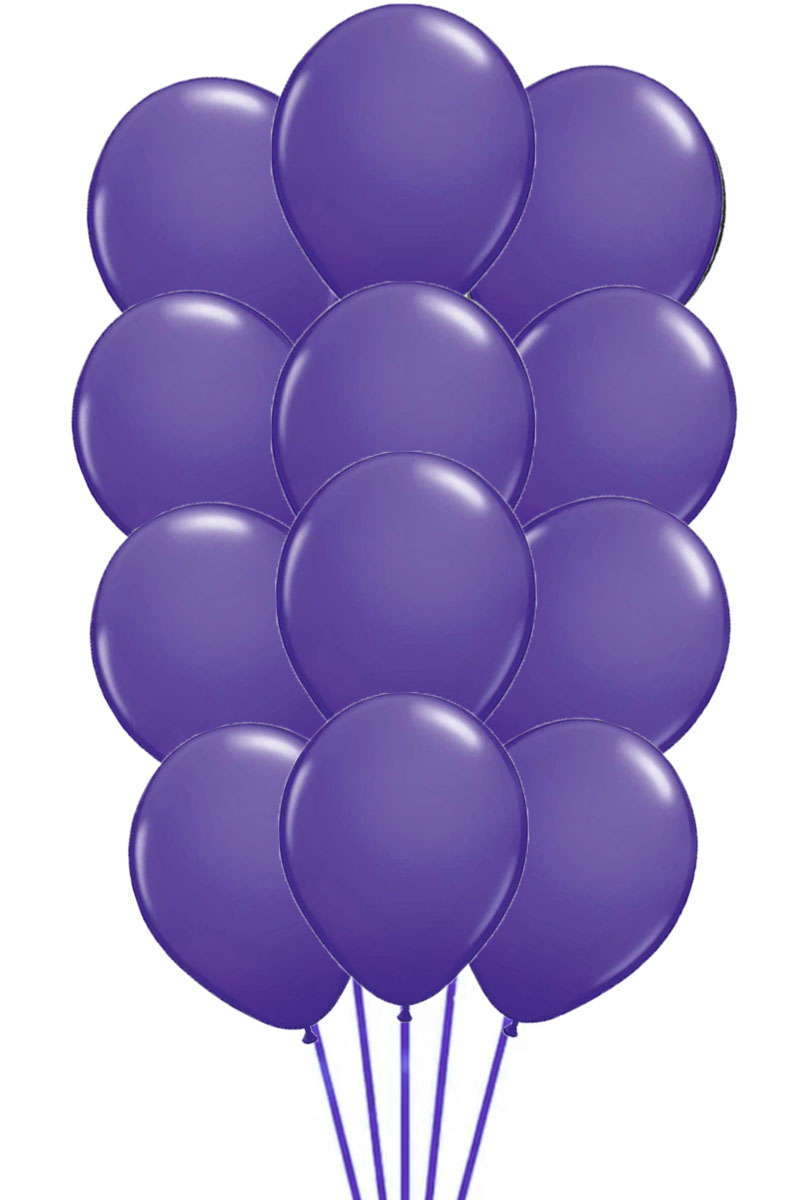 Bouquet of 12 purple latex balloons