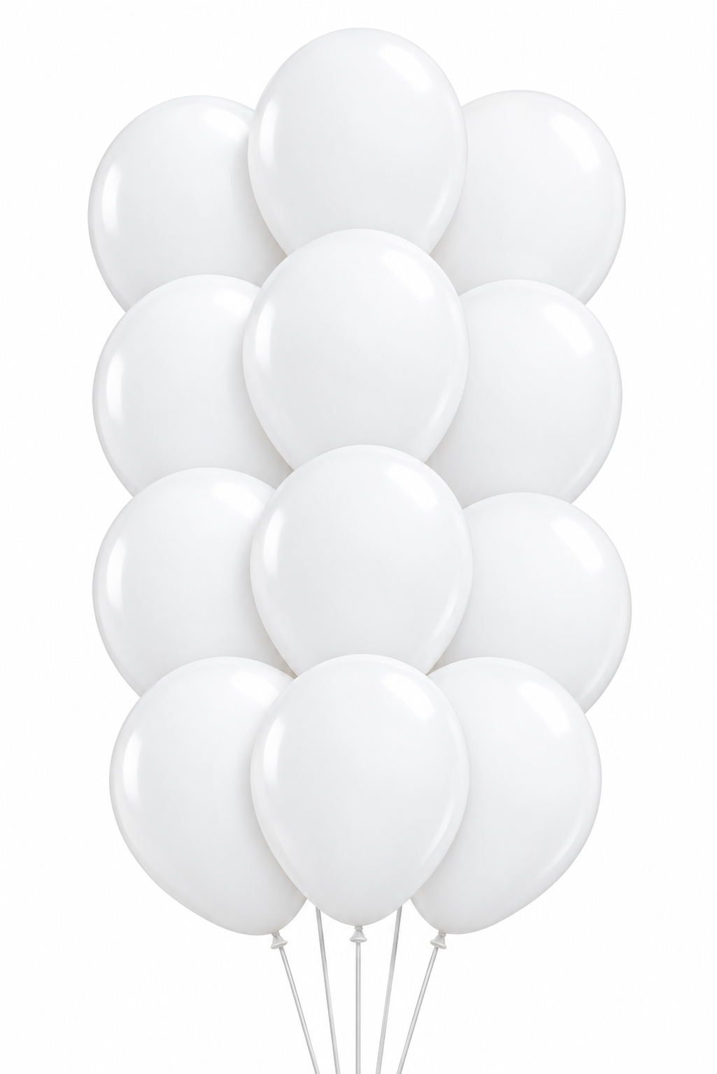 Bouquet of 12 white latex balloons