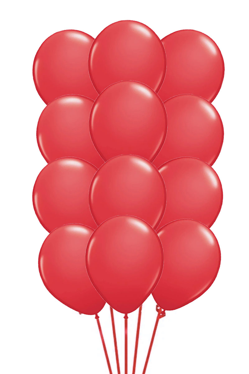 Bouquet of 12 red latex balloons
