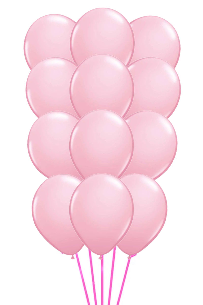 Bouquet of 12 pink latex balloons