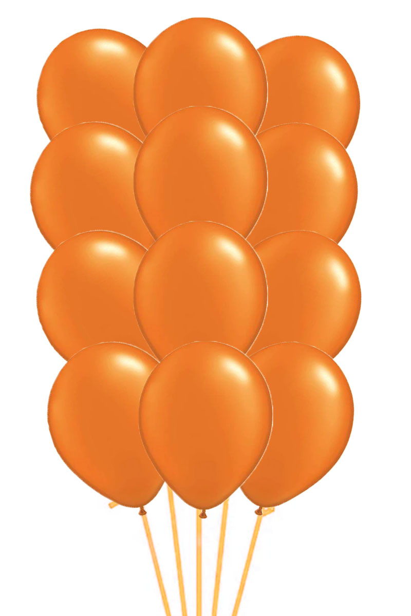 Bouquet of 12 orange latex balloons