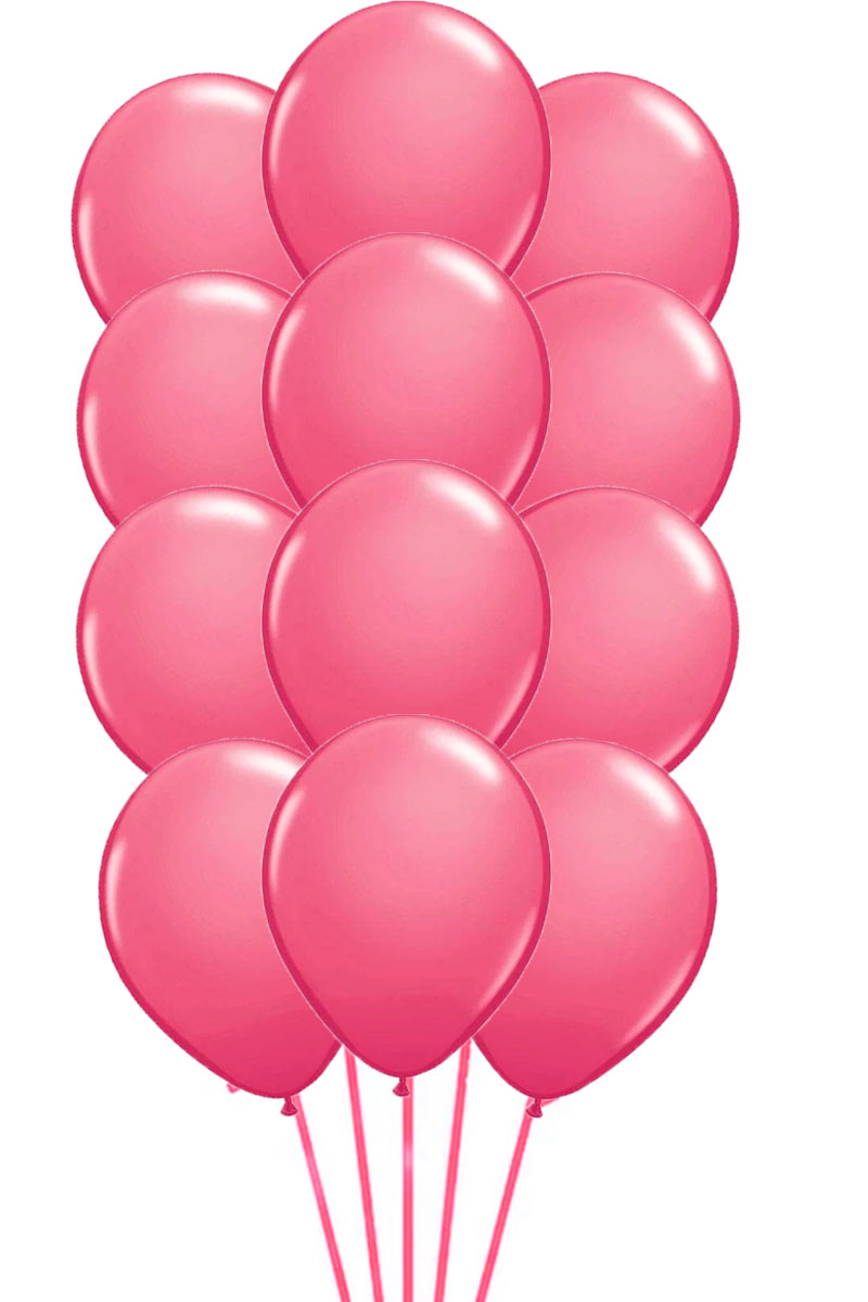 Bouquet of 12 rose pink latex balloons