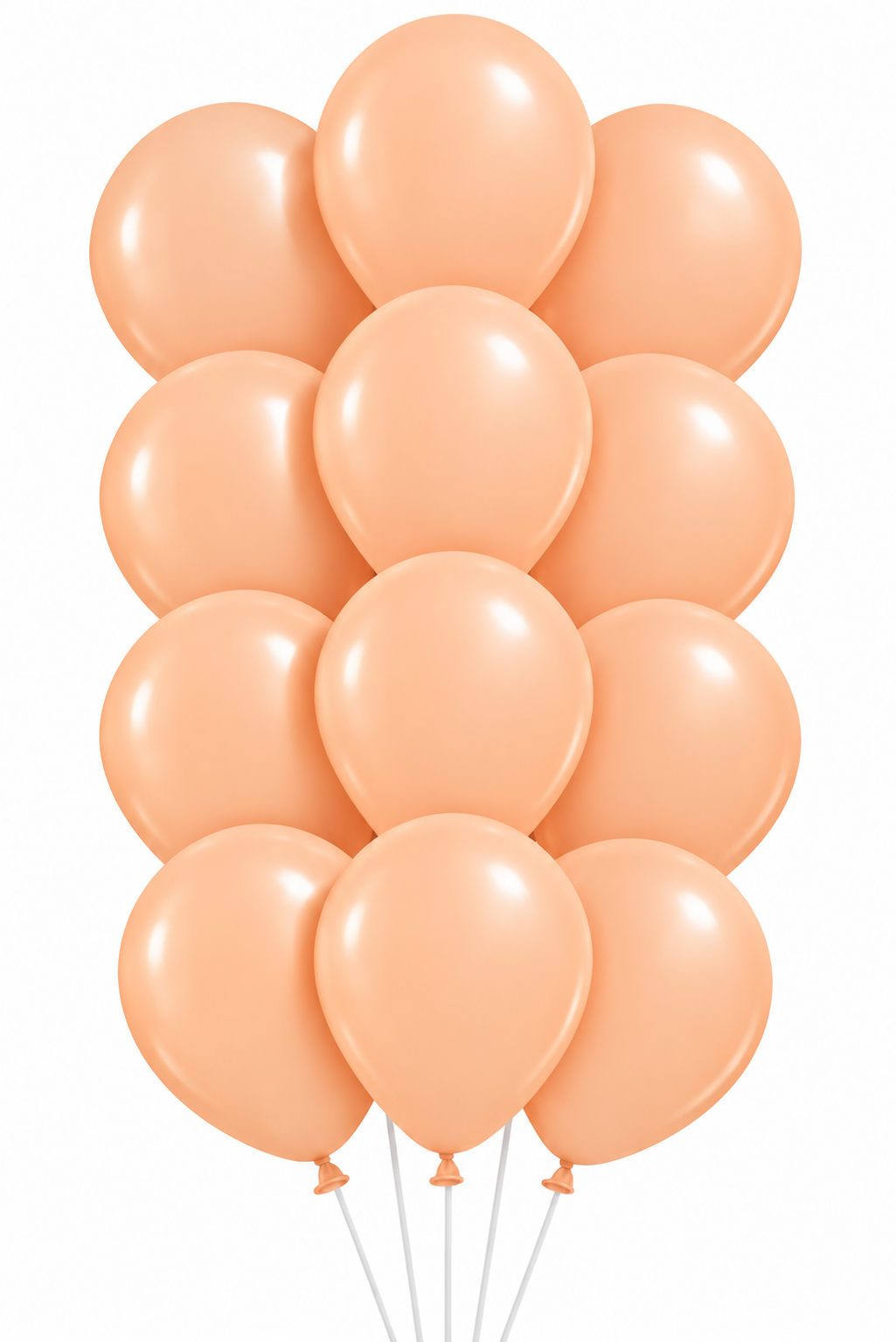 Bouquet of 12 peach matte latex balloons