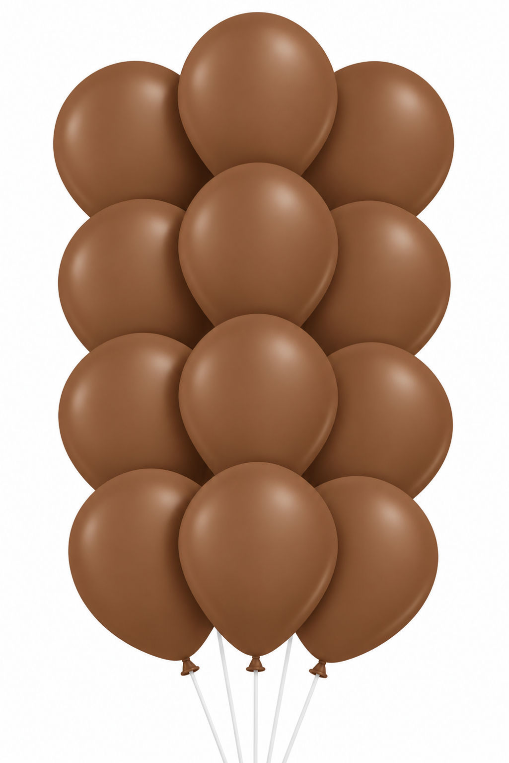 Bouquet of 12 chocolate brown latex balloons