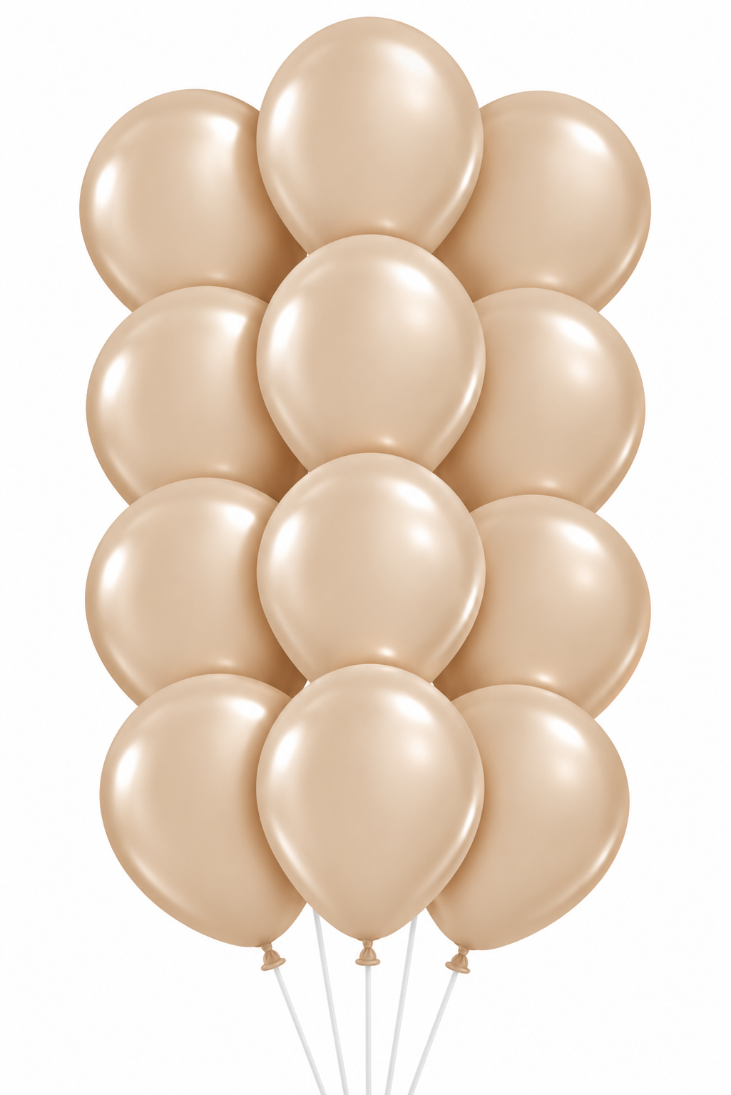Bouquet of 12 brilliant beige latex balloons