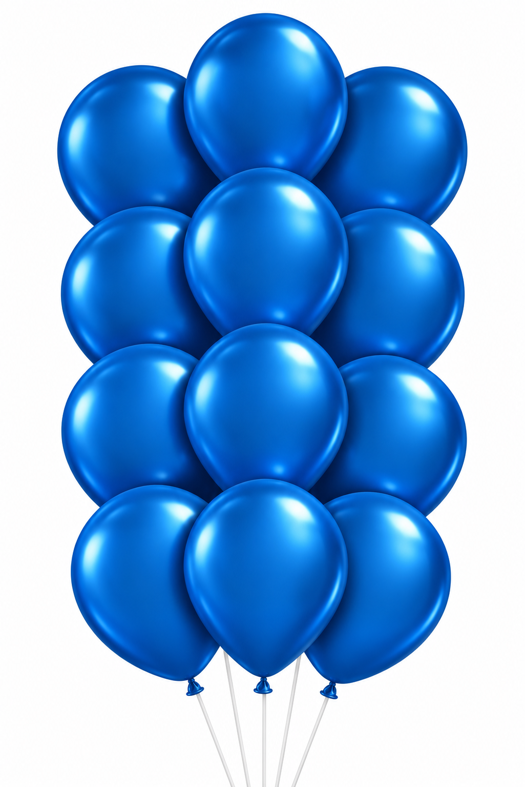 Bouquet of 12 metallic blue latex balloons