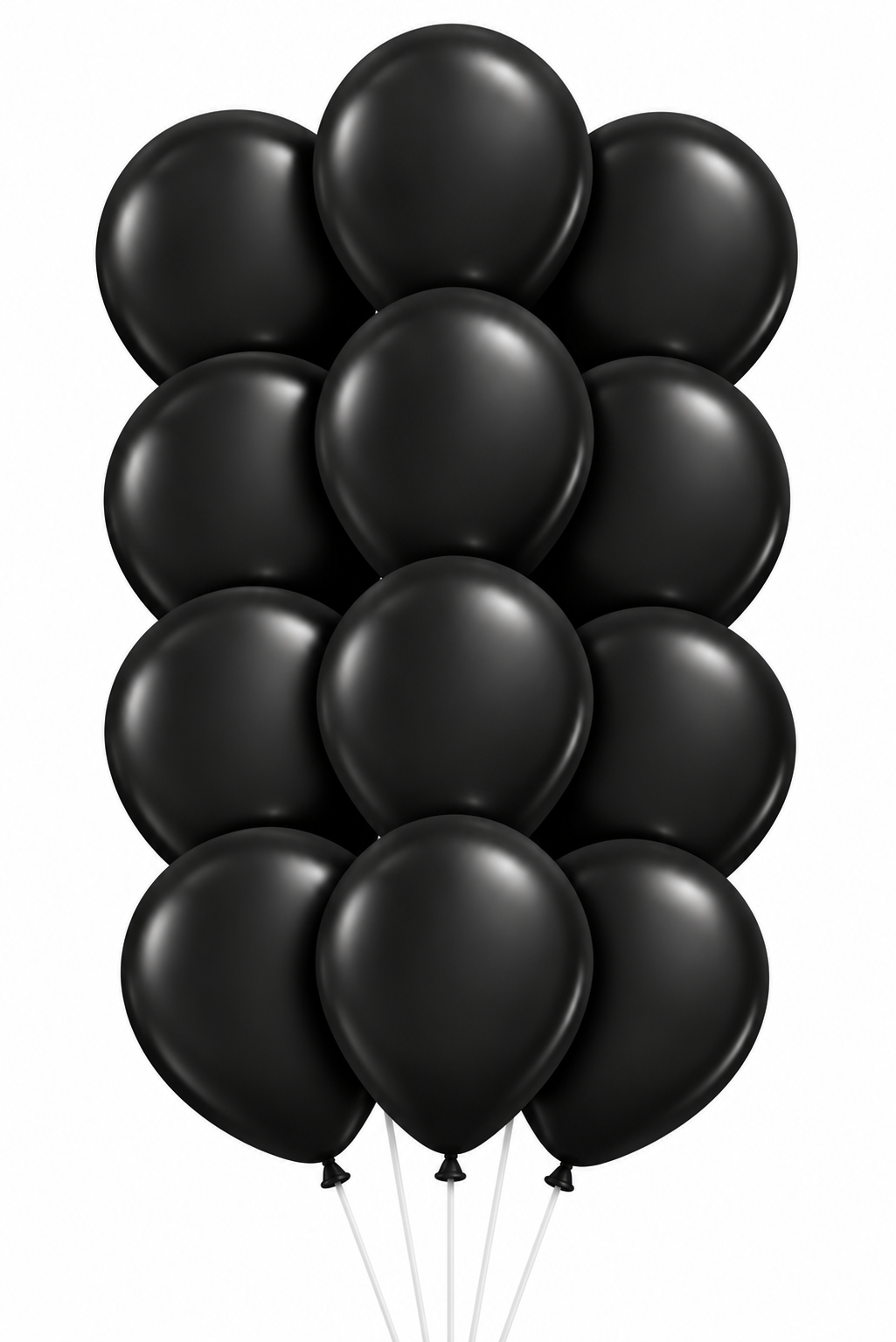 Bouquet of 12 metallic black latex balloons