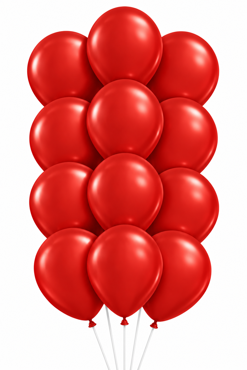 Bouquet of 12 metallic red latex balloons