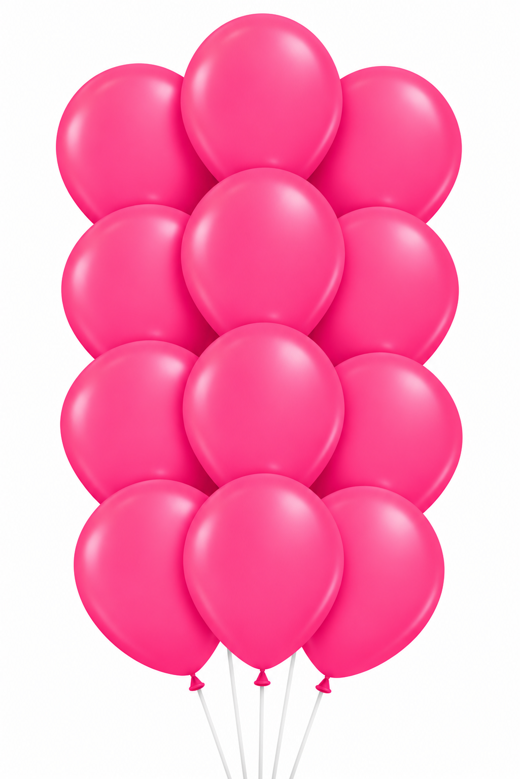 Bouquet of 12 neon pink latex balloons
