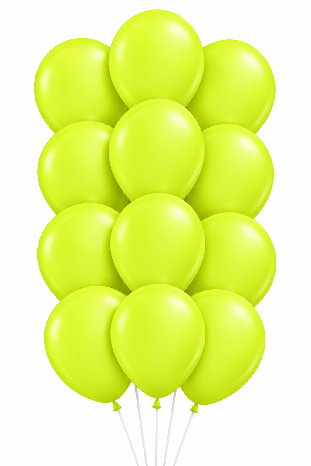 Bouquet of 12 neon yellow latex balloons