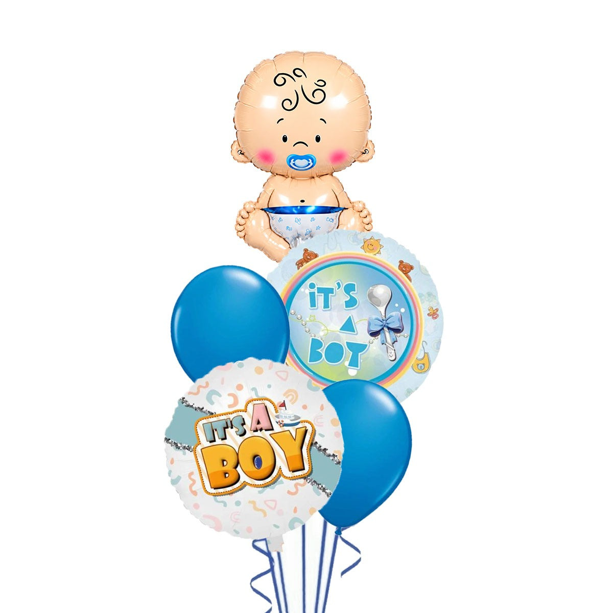 It's a Boy baby boy foil and latex balloon bouquet